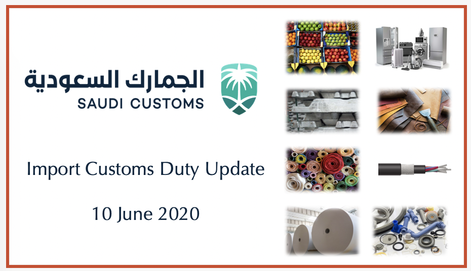 Saudi Import Customs Duty Update